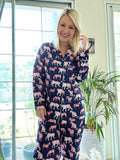 Animal Print Pyjama set with elastic bottoms - LONG set