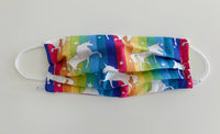 Multicolored unicorns re- usable adjustable face cover / mask