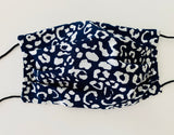 Leopard print cotton re- usable adjustable face cover / mask