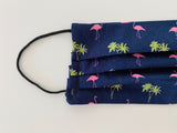 Navy flamingos re- usable adjustable face cover