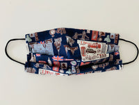 Navy London theme re- usable adjustable face cover