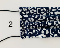 Leopard print cotton re- usable adjustable face cover / mask