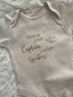 This is your Captain Speaking onesie - personalized