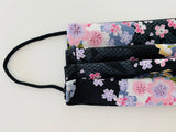 Japanese black and pink re- usable adjustable face cover