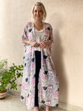 Pink and white patterned Kimono – 3 Lengths