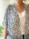 Silver and black leopard Kimono – 3 Lengths
