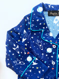 Blue Space Pyjama set with elastic bottoms