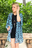 Teal and Fig Animal/ leopard Print Kimono - 2 Lengths